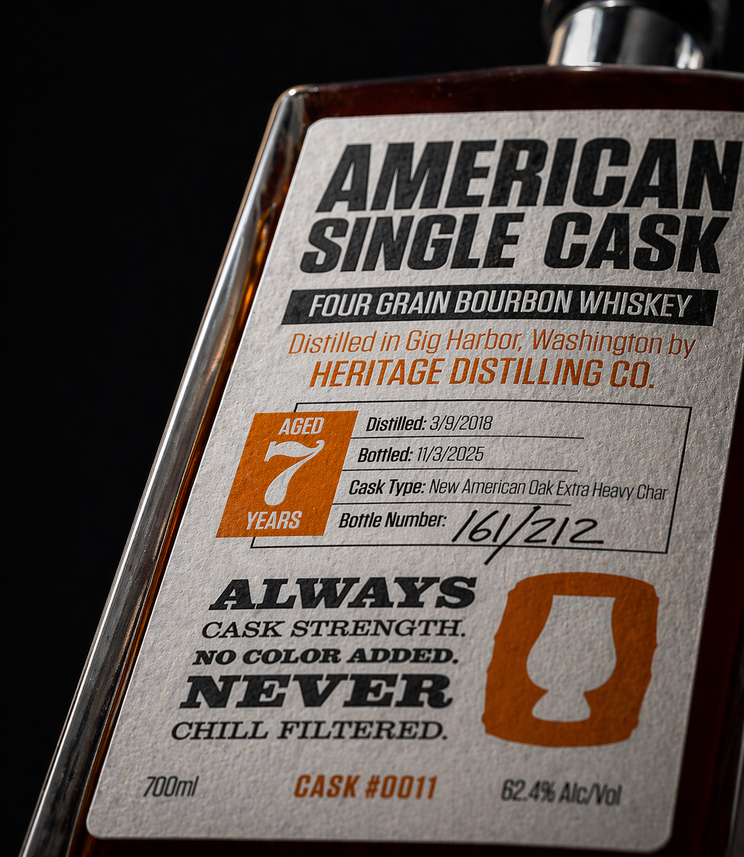 Cask #0011: Four Grain Bourbon Whiskey | Heritage Distilling Co.