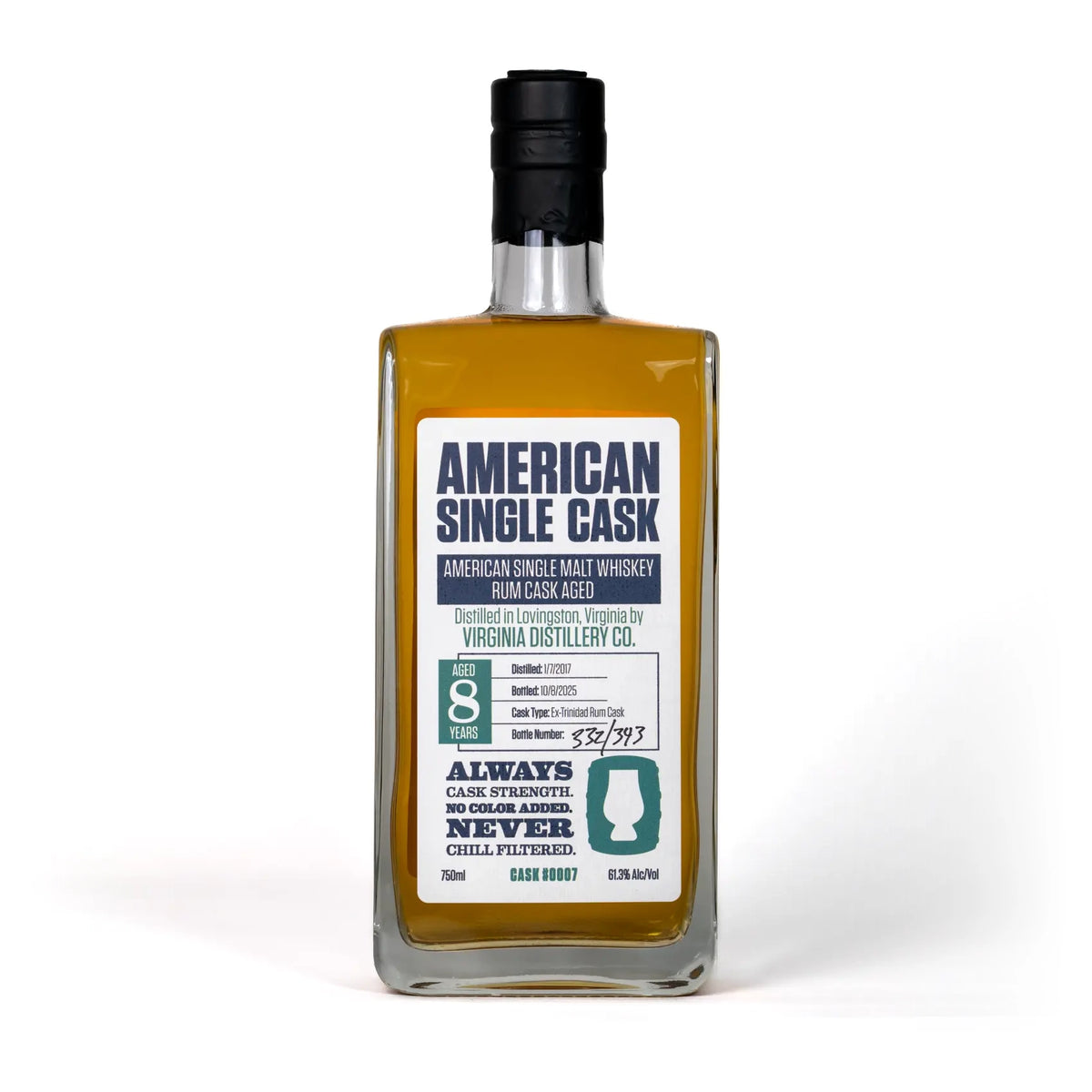 Cask #0007: American Single Malt Whiskey (Rum Cask Aged) | Virginia Distillery