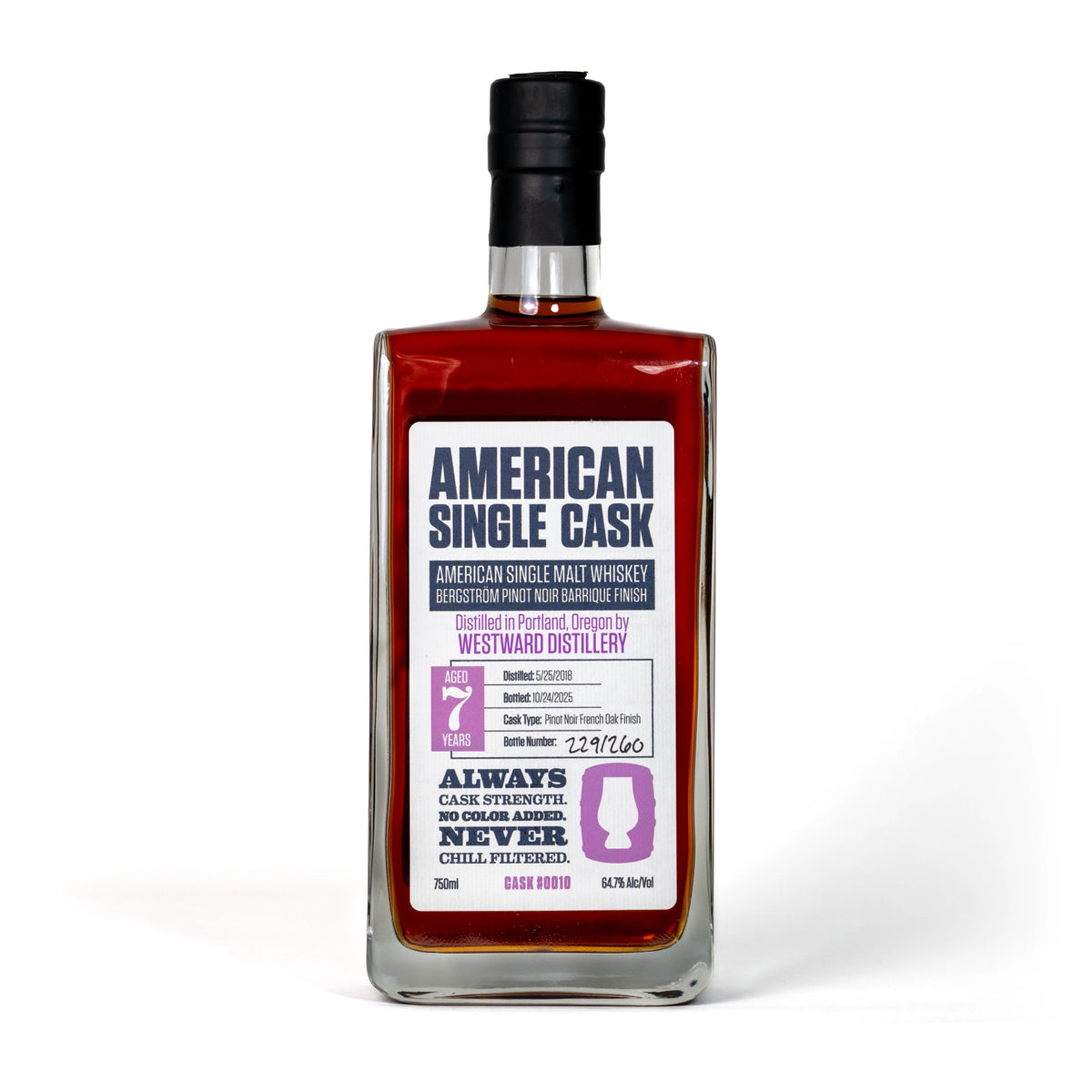 Cask #0010: American Single Malt Whiskey (Pinot Noir Cask) | Westward Distillery